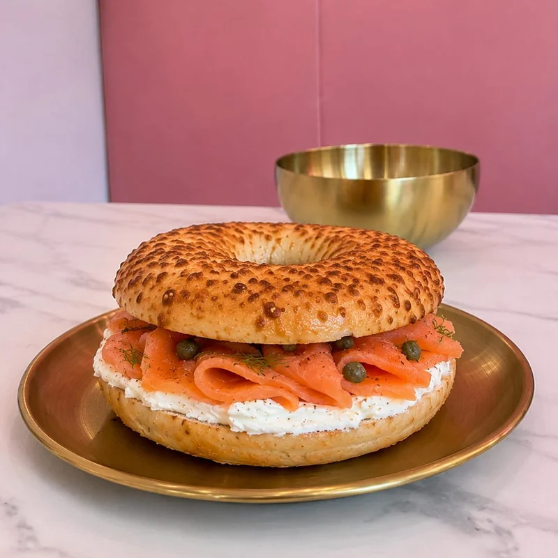 Salmón bagel
