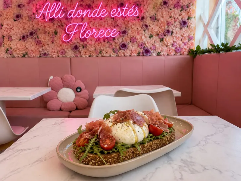 Tostada de tomate mar azul